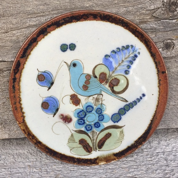 Vintage Other - VTG Tonala Mexican Folk Art Handmade Ceramic Plate